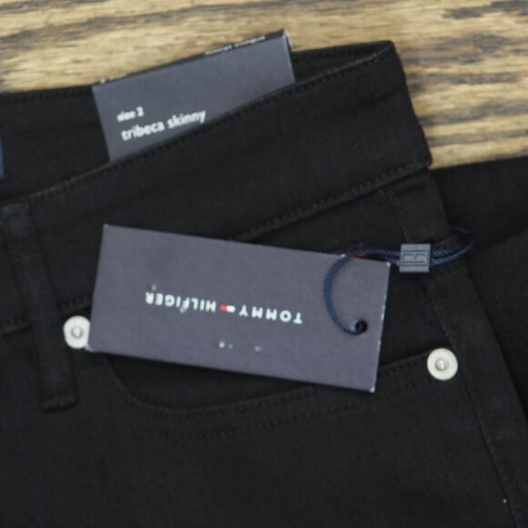 NWT Tommy Hilfiger Womens Tribeca Th Flex Ankle Skinny Jeans J9SK0EFH Black 2 - Picture 6 of 10